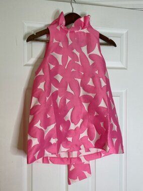 Tuckernuck NWOT SLEEVELESS Pink Italian Floral Jacquard Mason Blouse - Small